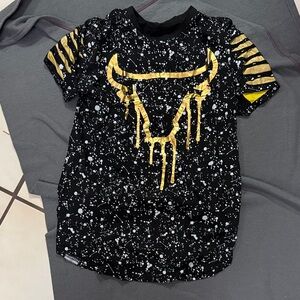 Kids Black and Gold Bull Graphic T-Shirt